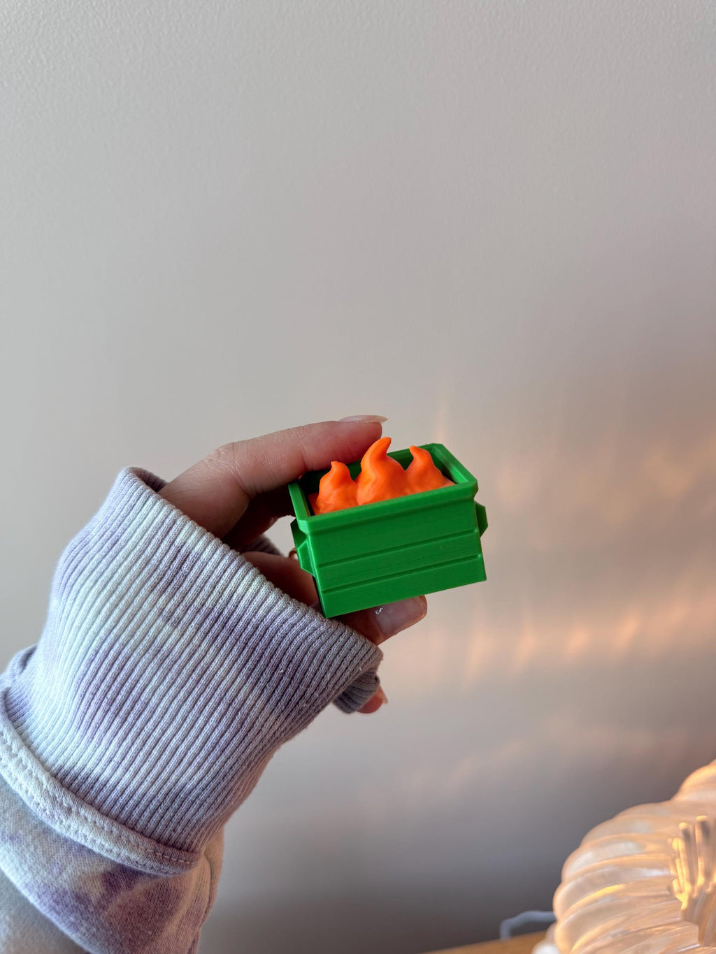 Dumpster Fire Clicker Fidget | Funny 3D Printed Stress Relief Clicker