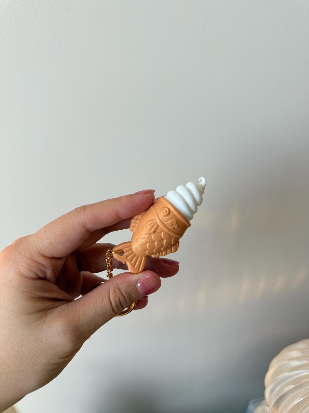 Taiyaki Ice Cream Fidget Clicker Keychain | 3D Printed Japanese Dessert Toy (Silent or Clicky)