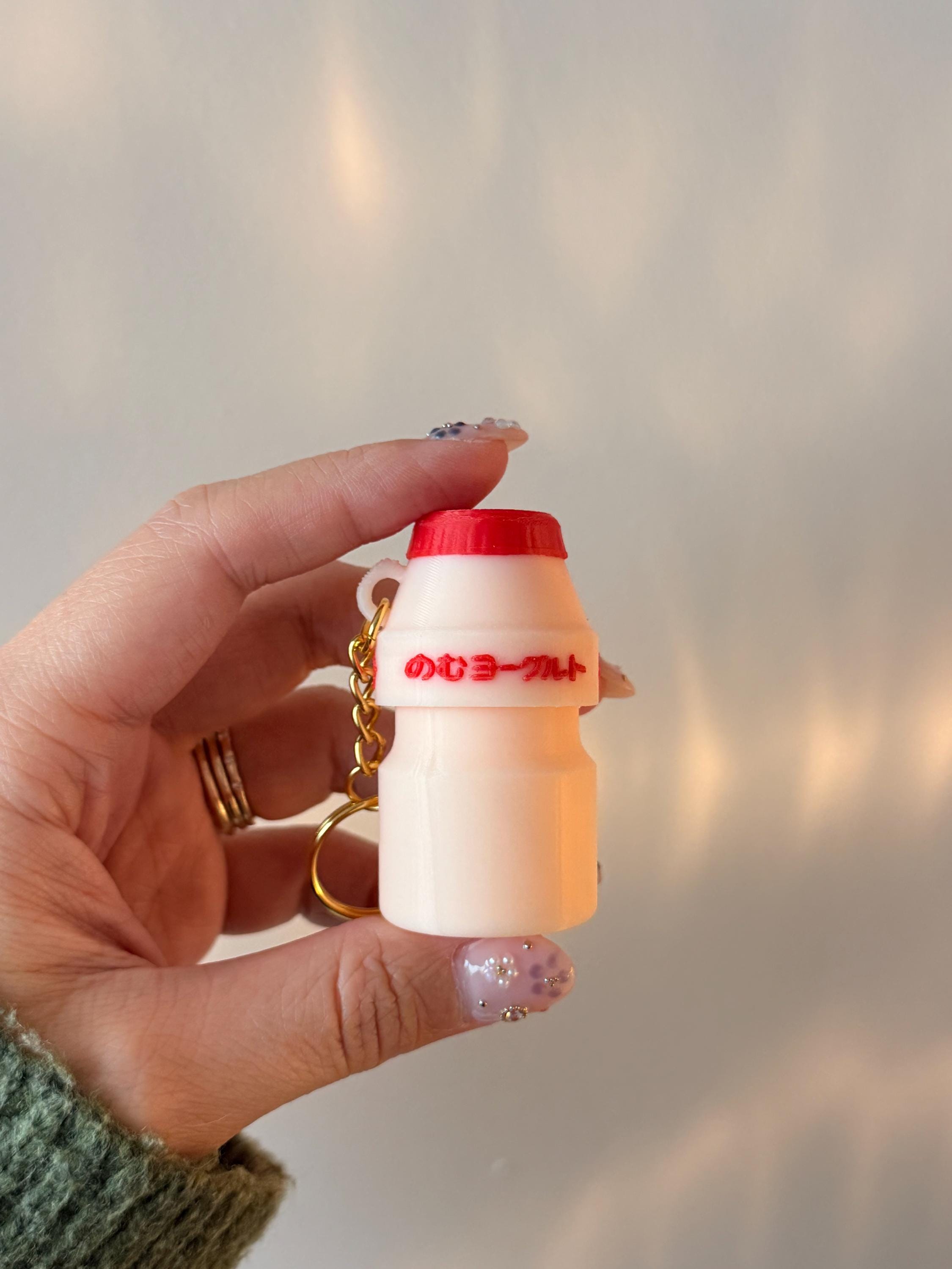 Yakult-Inspired Fidget Clicker Keychain | 3D Printed Kawaii Yogurt Drink Toy (Silent or Clicky)