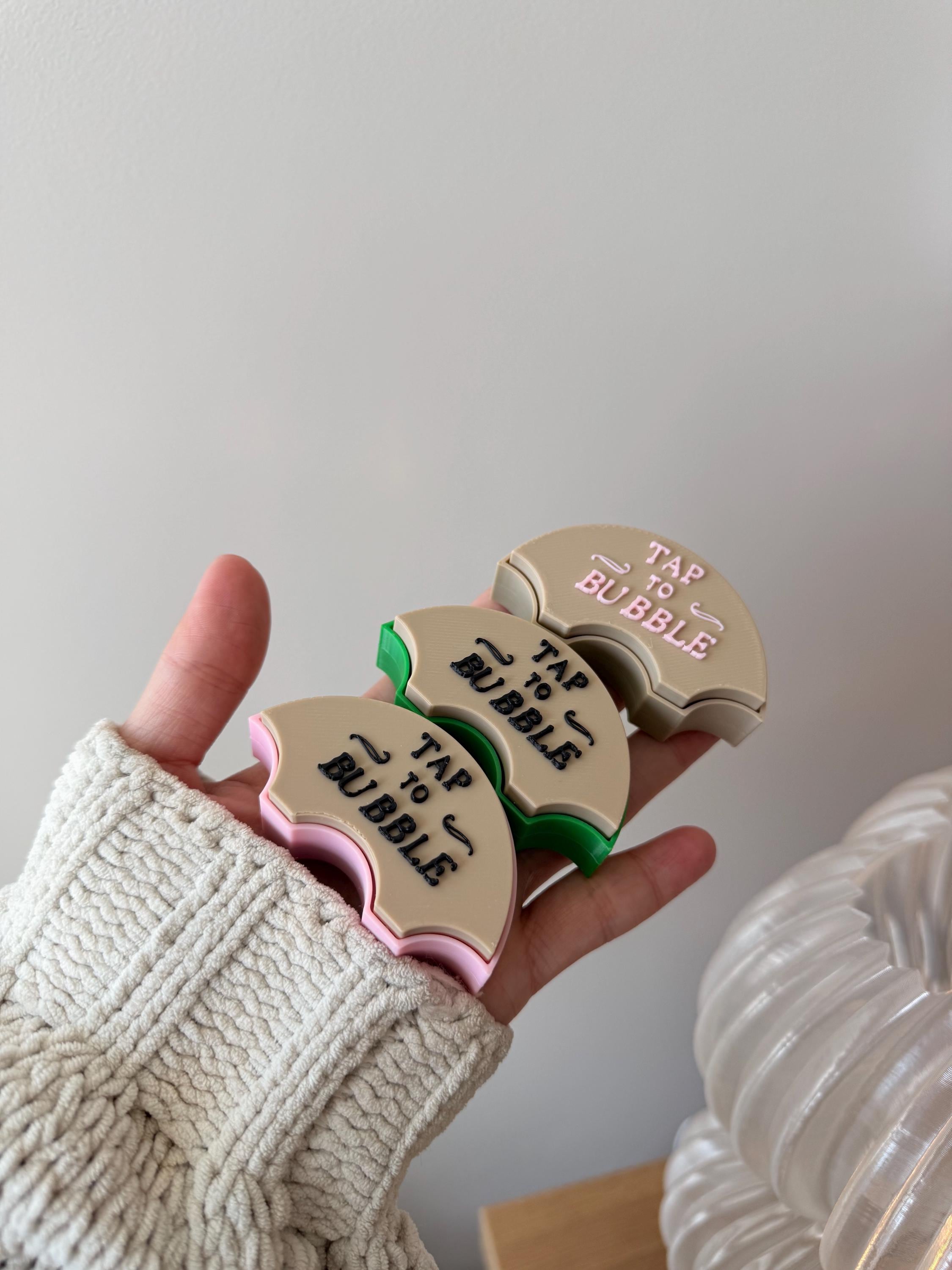 Tap-to-Bubble Glinda Fidget Clicker Keychain | Magical Bubble Button Toy (Silent or Clicky)