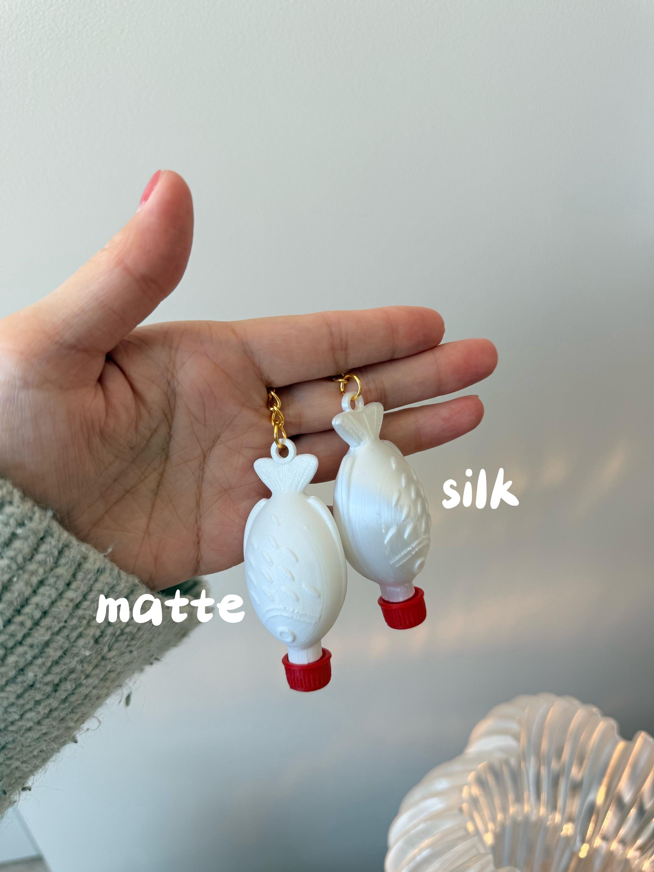 Soy Sauce Fish Bottle Keychain | 3D Printed Kawaii Desk Fidget Clicker