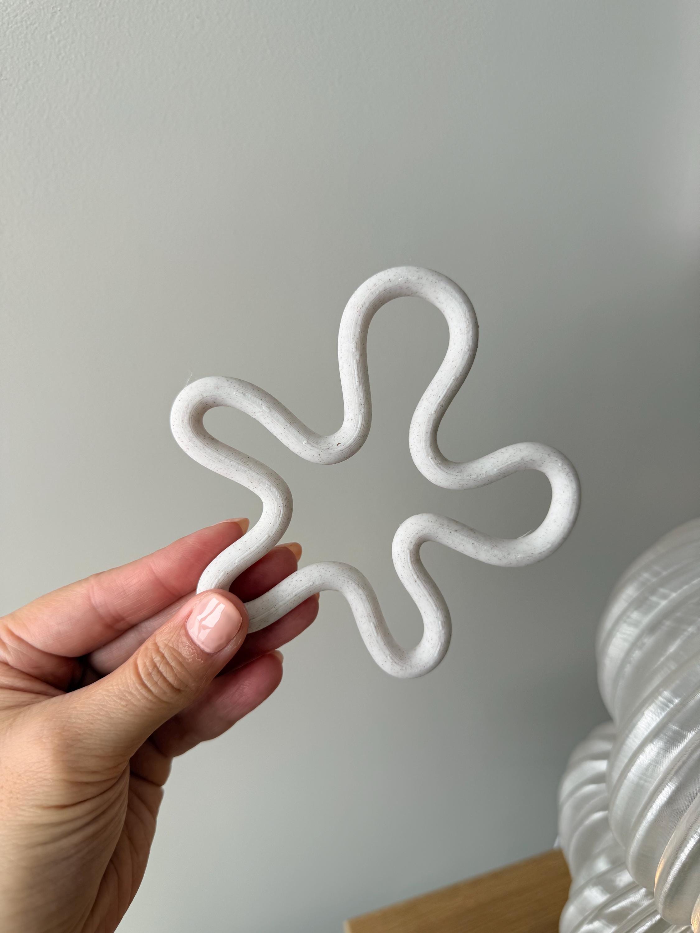 Wavy 3D Printed Coasters (Set of 4) | Cream Marble Decor