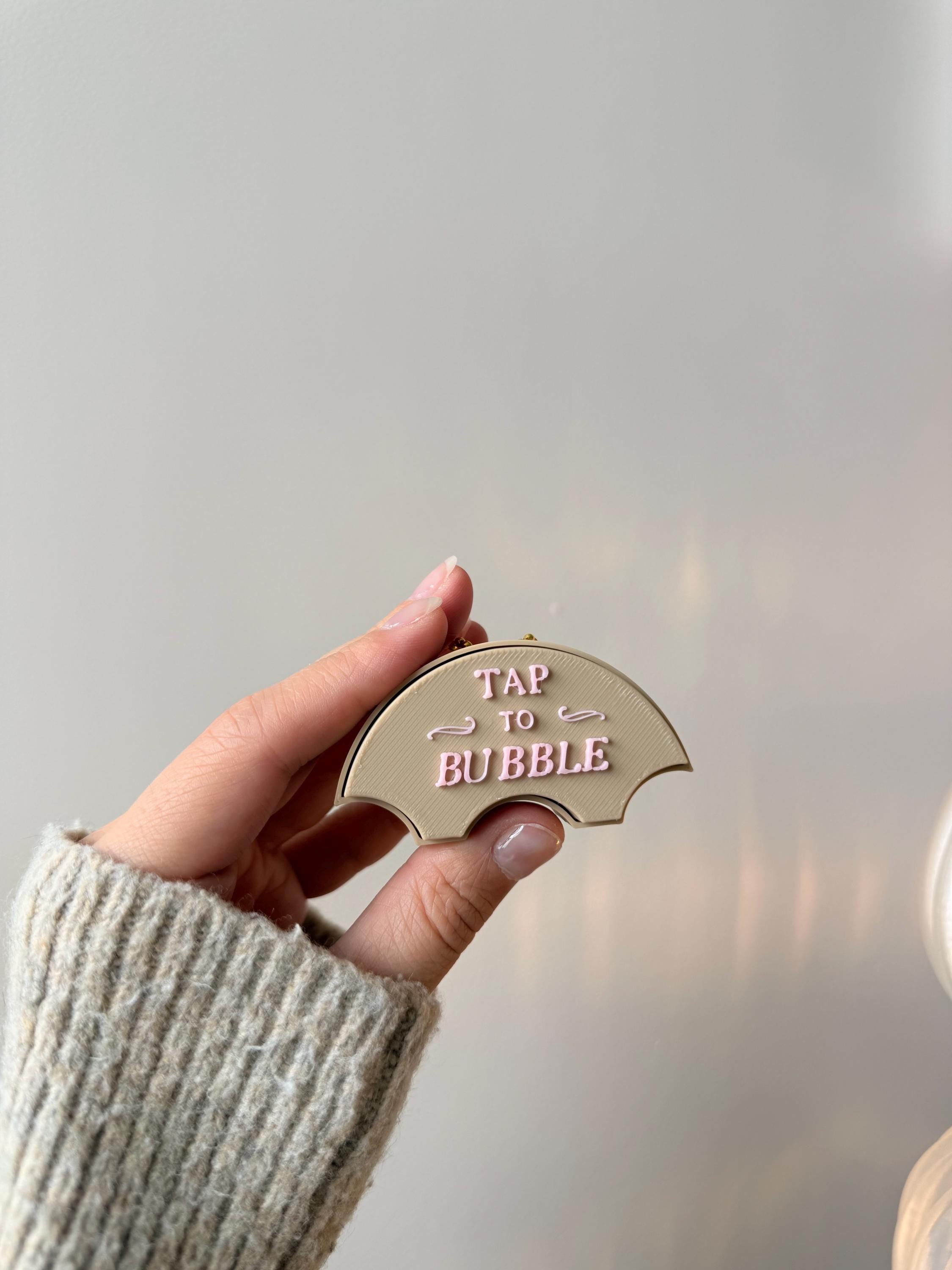 Tap-to-Bubble Glinda Fidget Clicker Keychain | Magical Bubble Button Toy (Silent or Clicky)