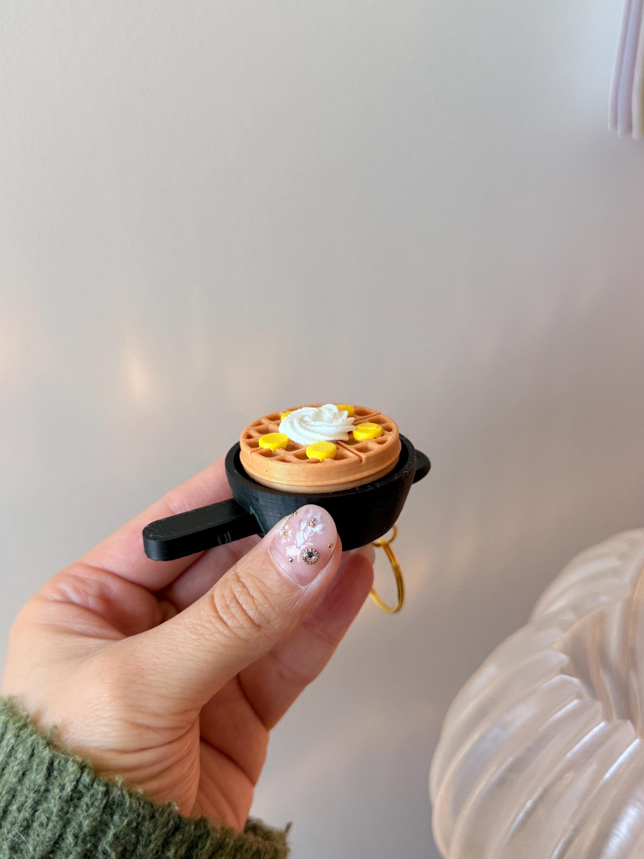 3D Printed Tactile Waffle Fidget Clicker Keychain