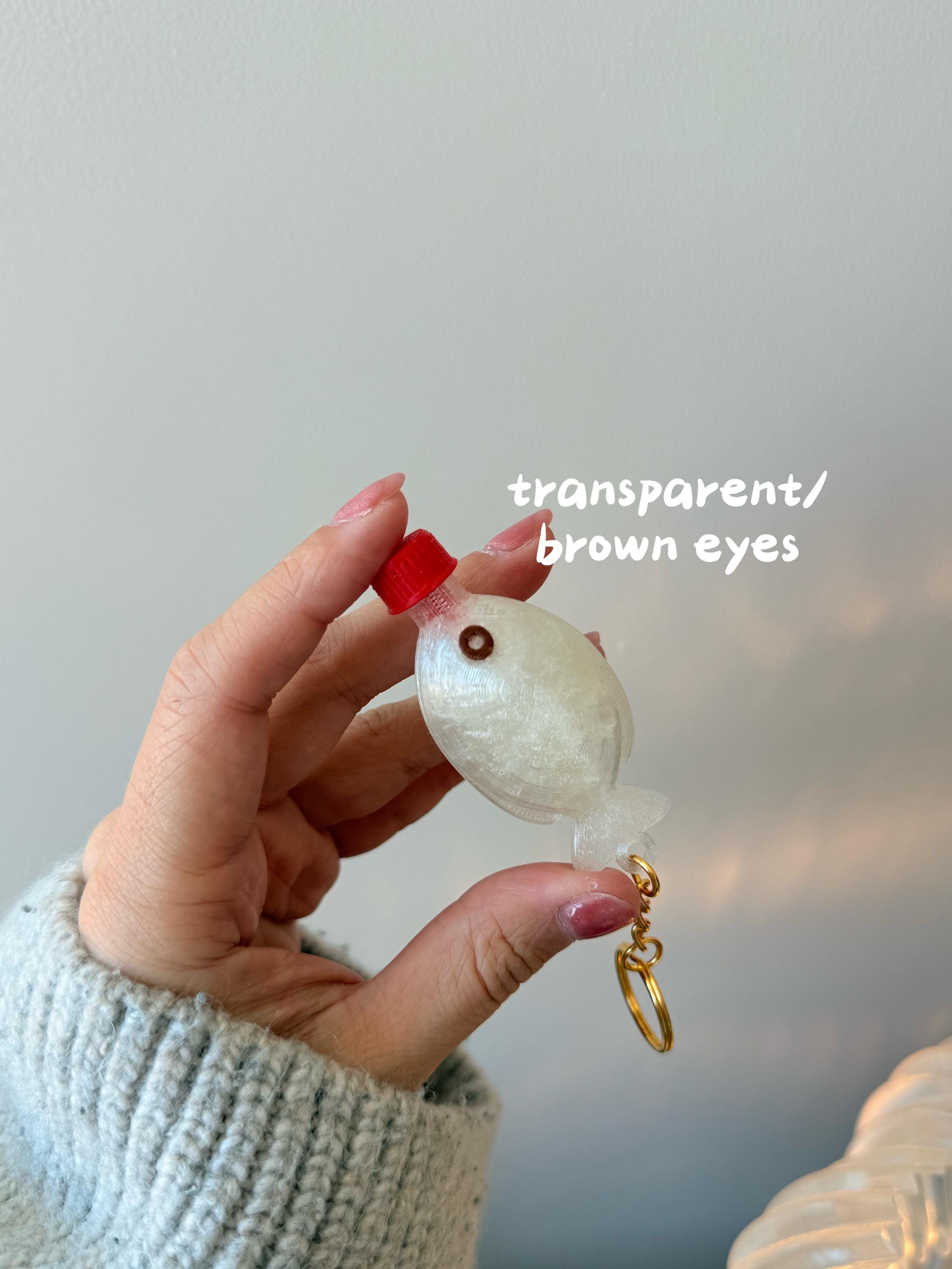 Soy Sauce Fish Bottle Keychain | 3D Printed Kawaii Desk Fidget Clicker