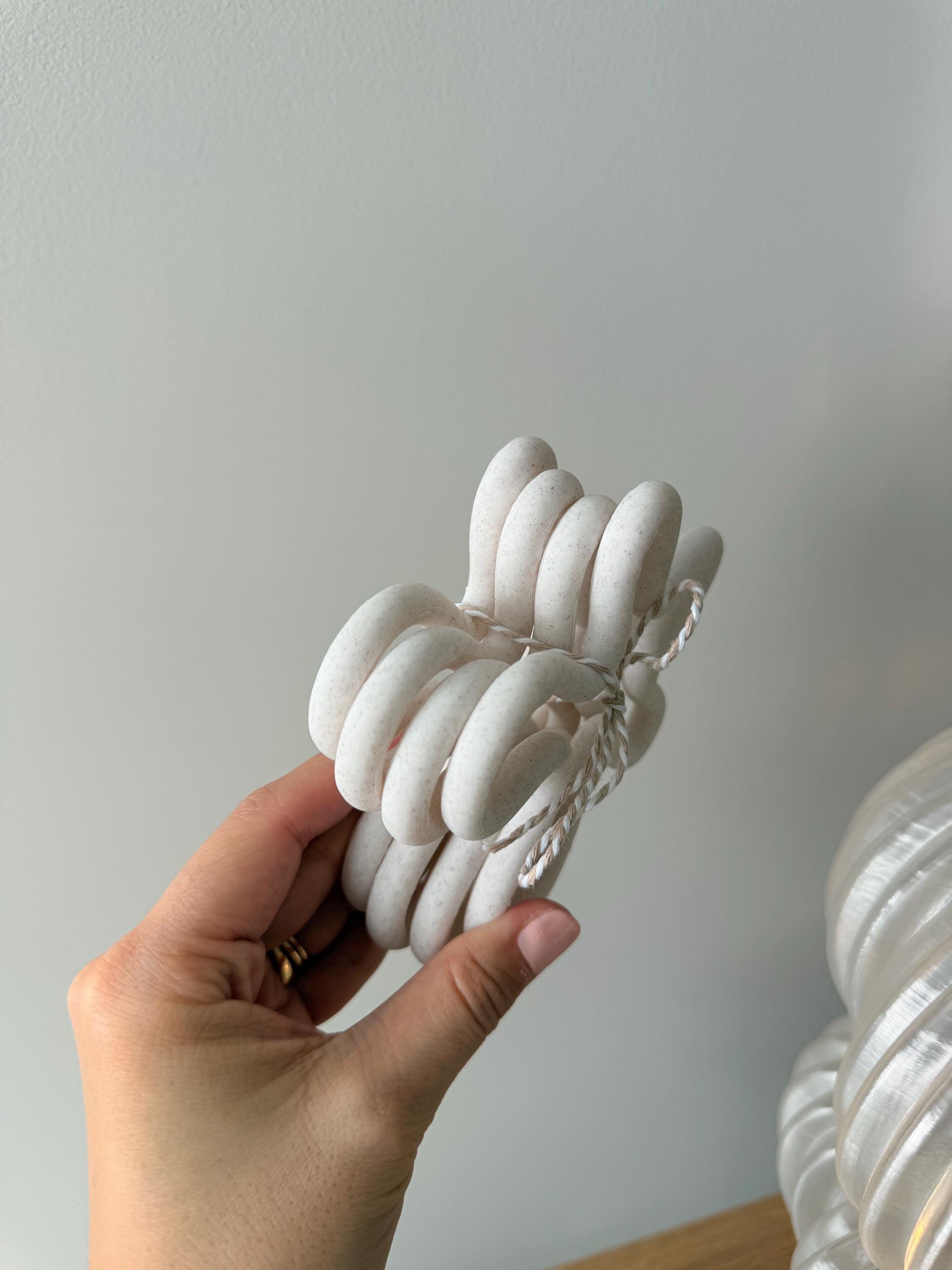 Wavy 3D Printed Coasters (Set of 4) | Cream Marble Decor