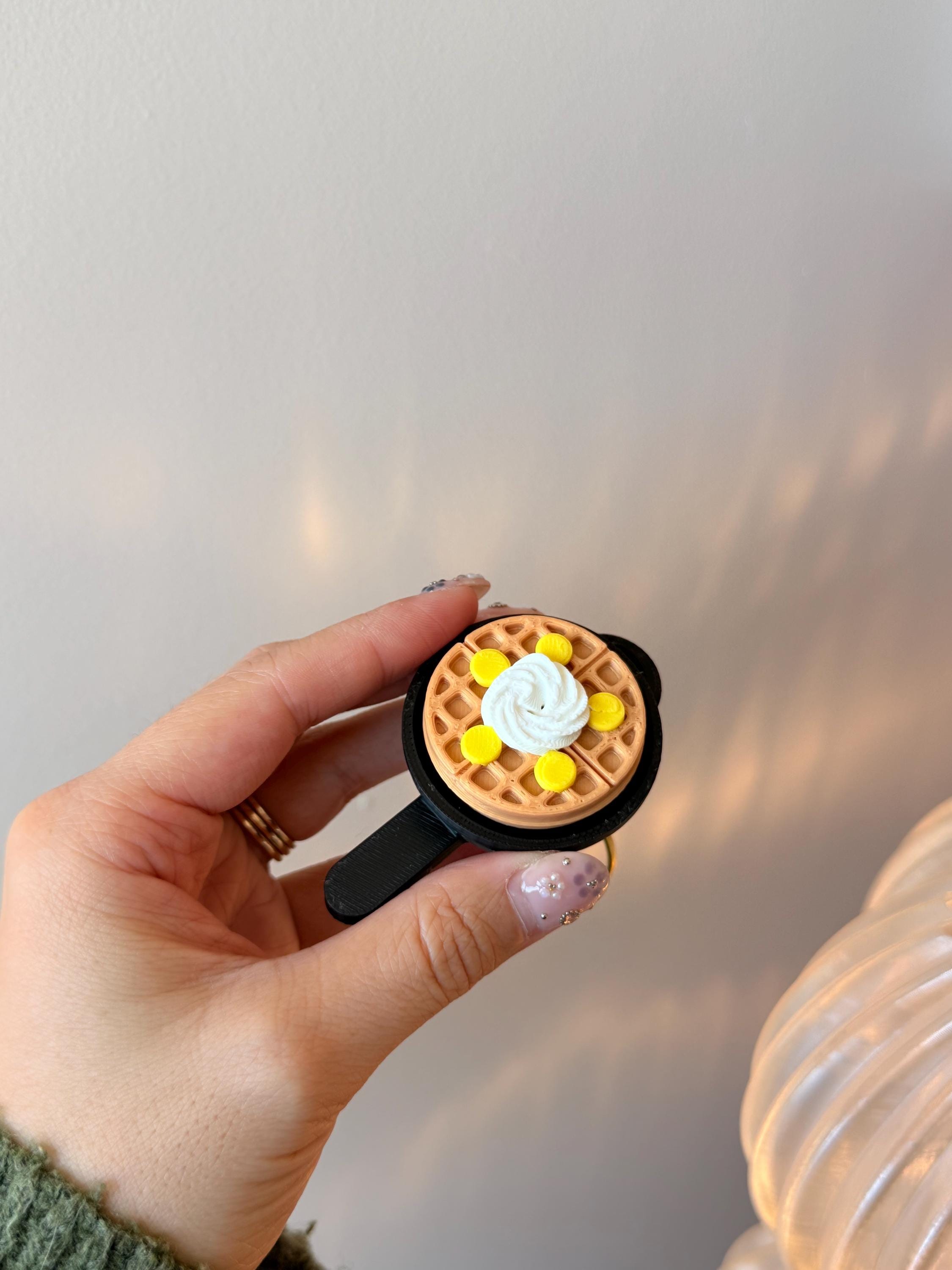 3D Printed Tactile Waffle Fidget Clicker Keychain