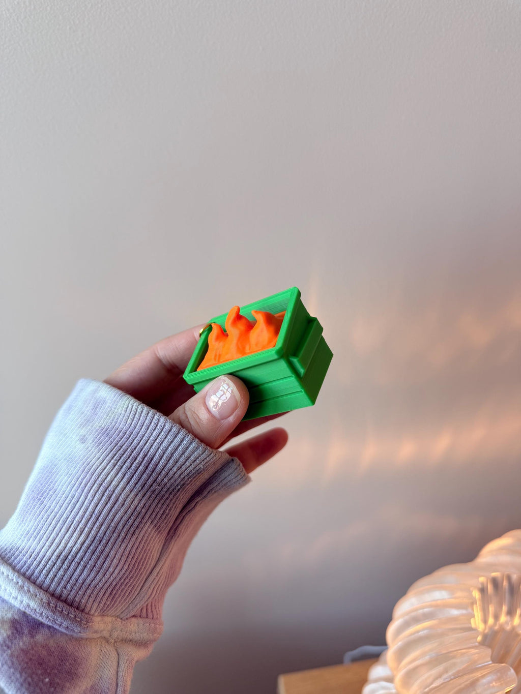 Dumpster Fire Clicker Fidget | Funny 3D Printed Stress Relief Clicker