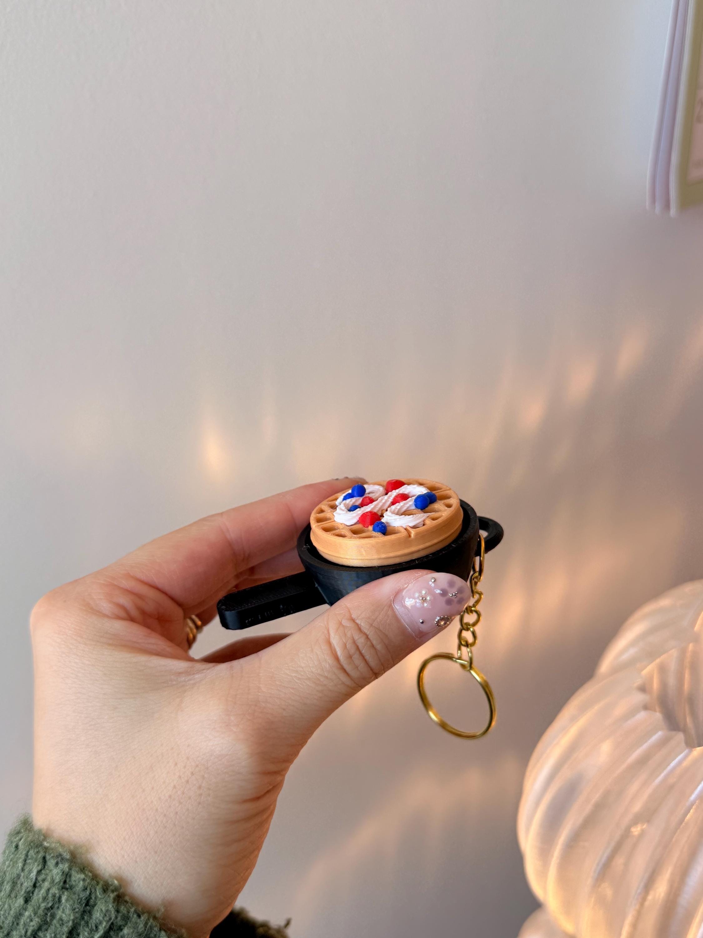 3D Printed Tactile Waffle Fidget Clicker Keychain
