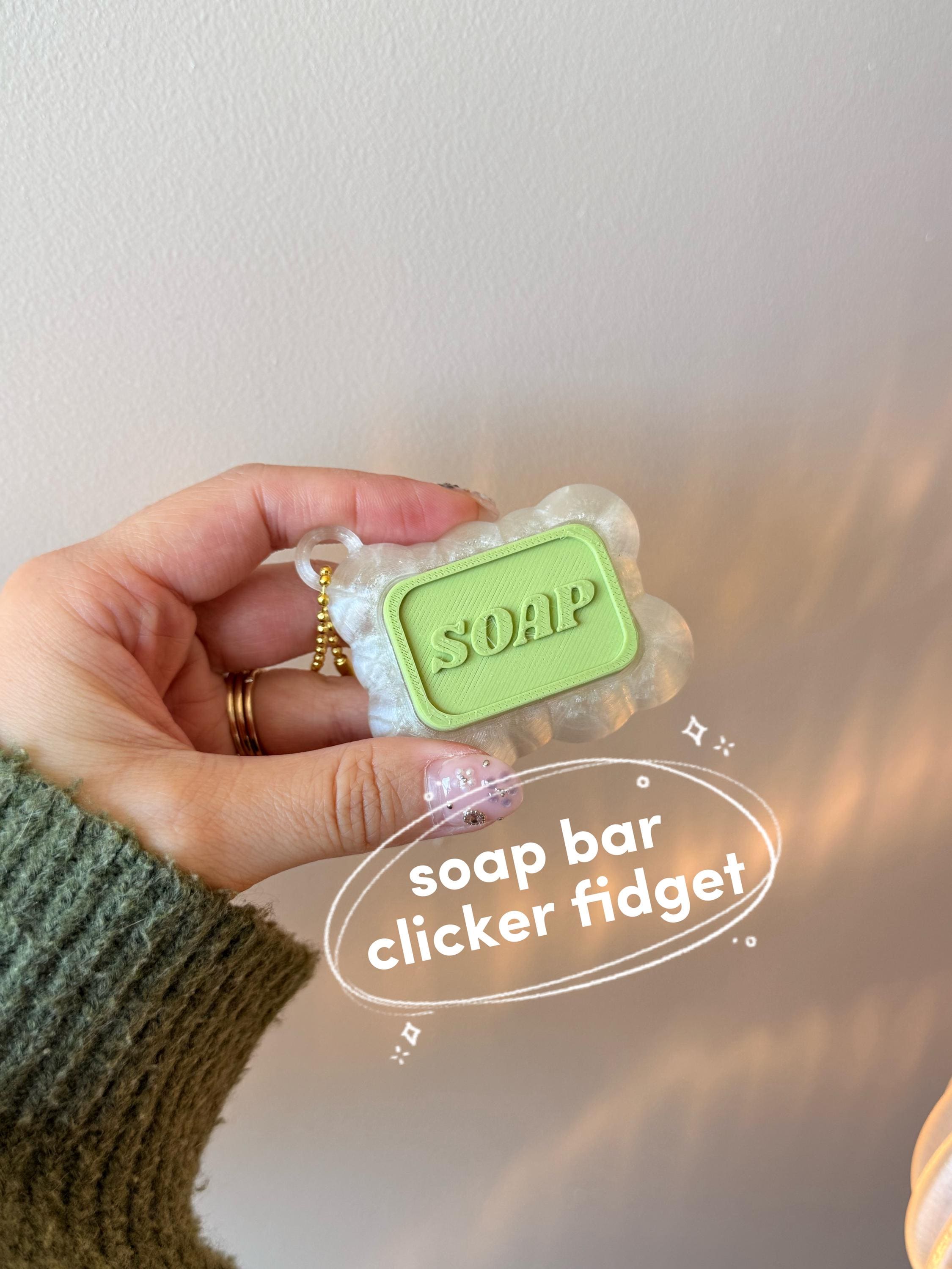 Soap Bar Clicker Fidget Keychain | 3D Printed Tactile Toy & Desk Accessory