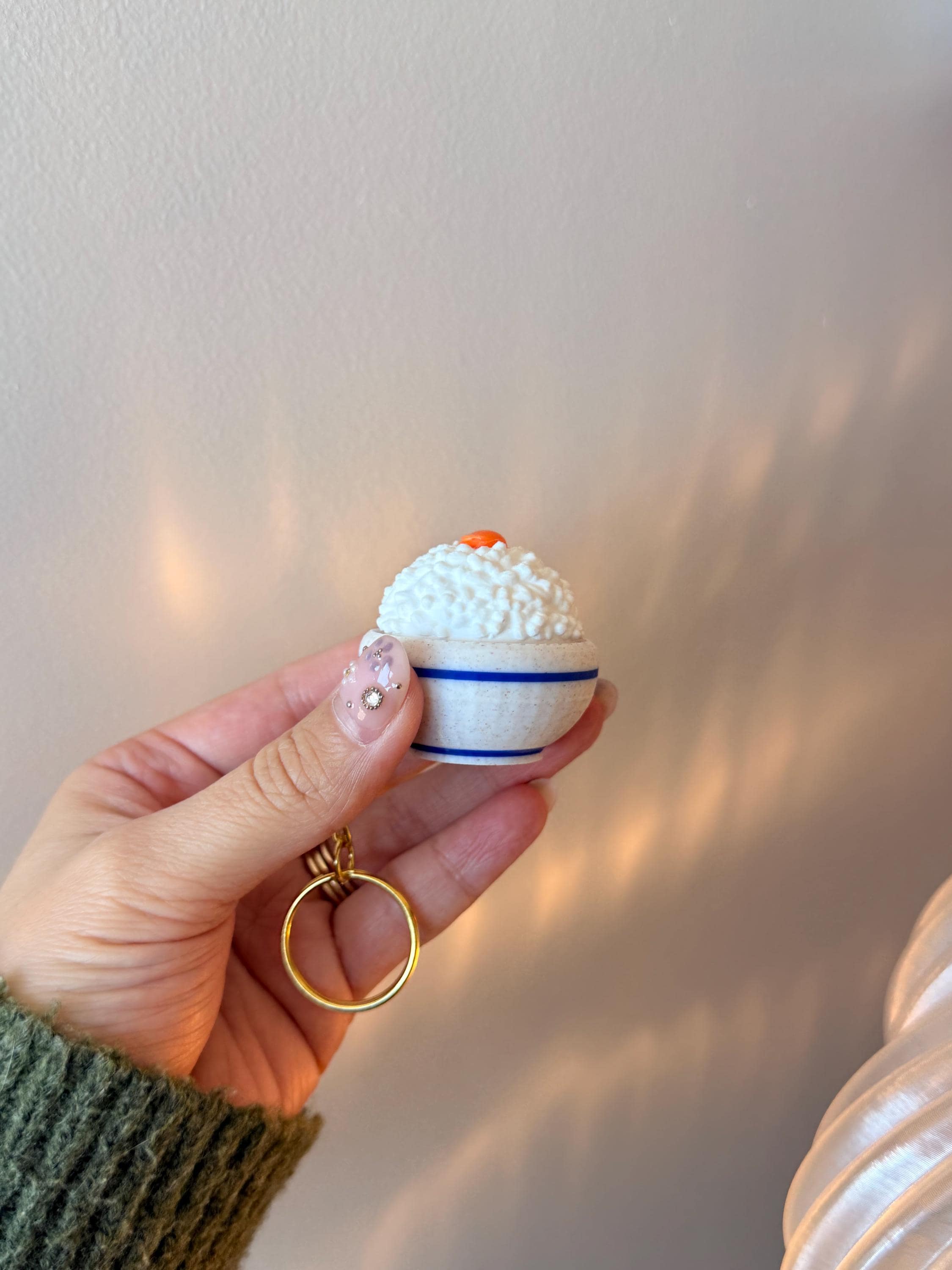 Rice with Egg Fidget Clicker Keychain | 3D Printed Tamago Gohan Toy (Silent or Clicky)