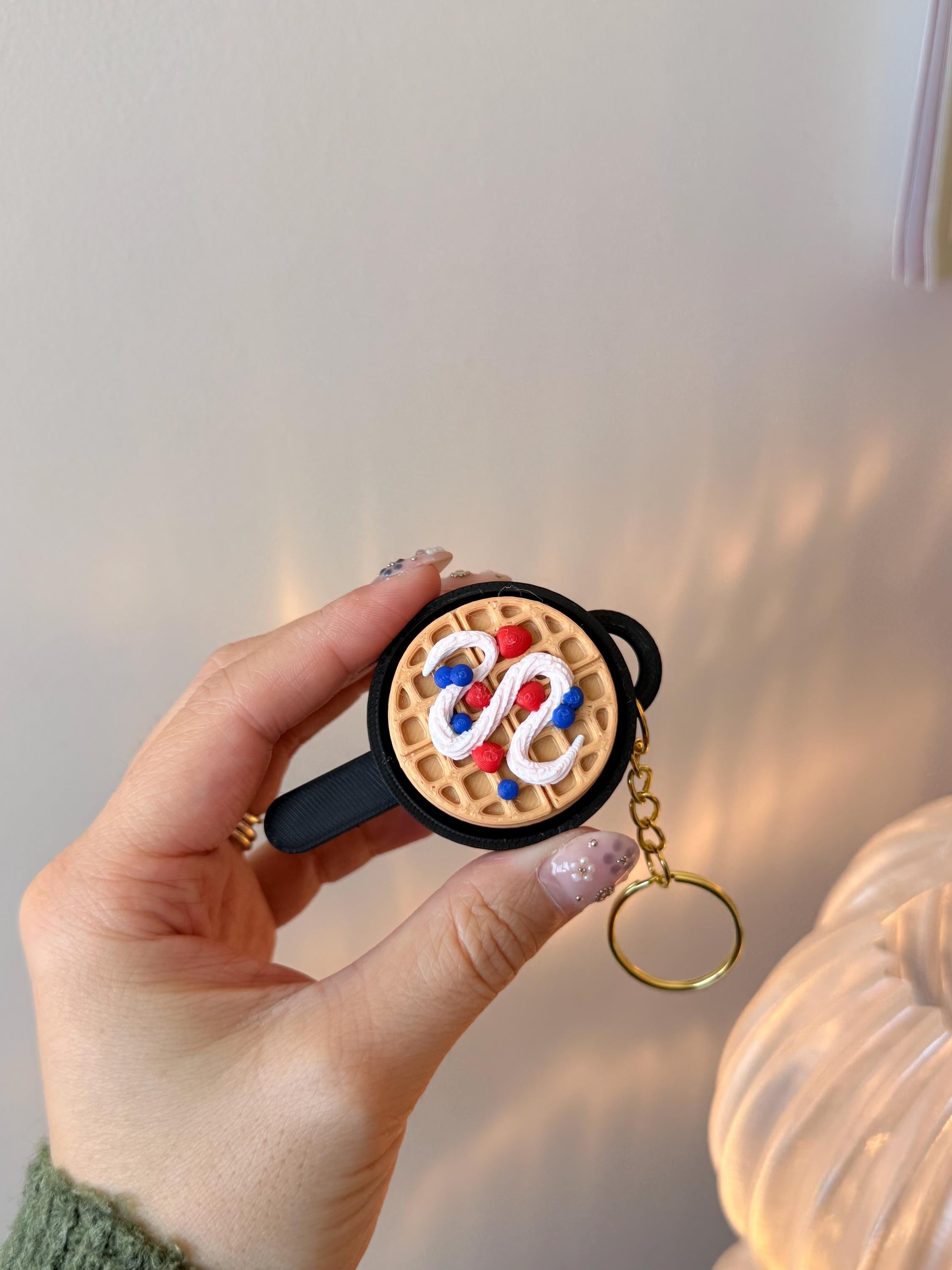 3D Printed Tactile Waffle Fidget Clicker Keychain