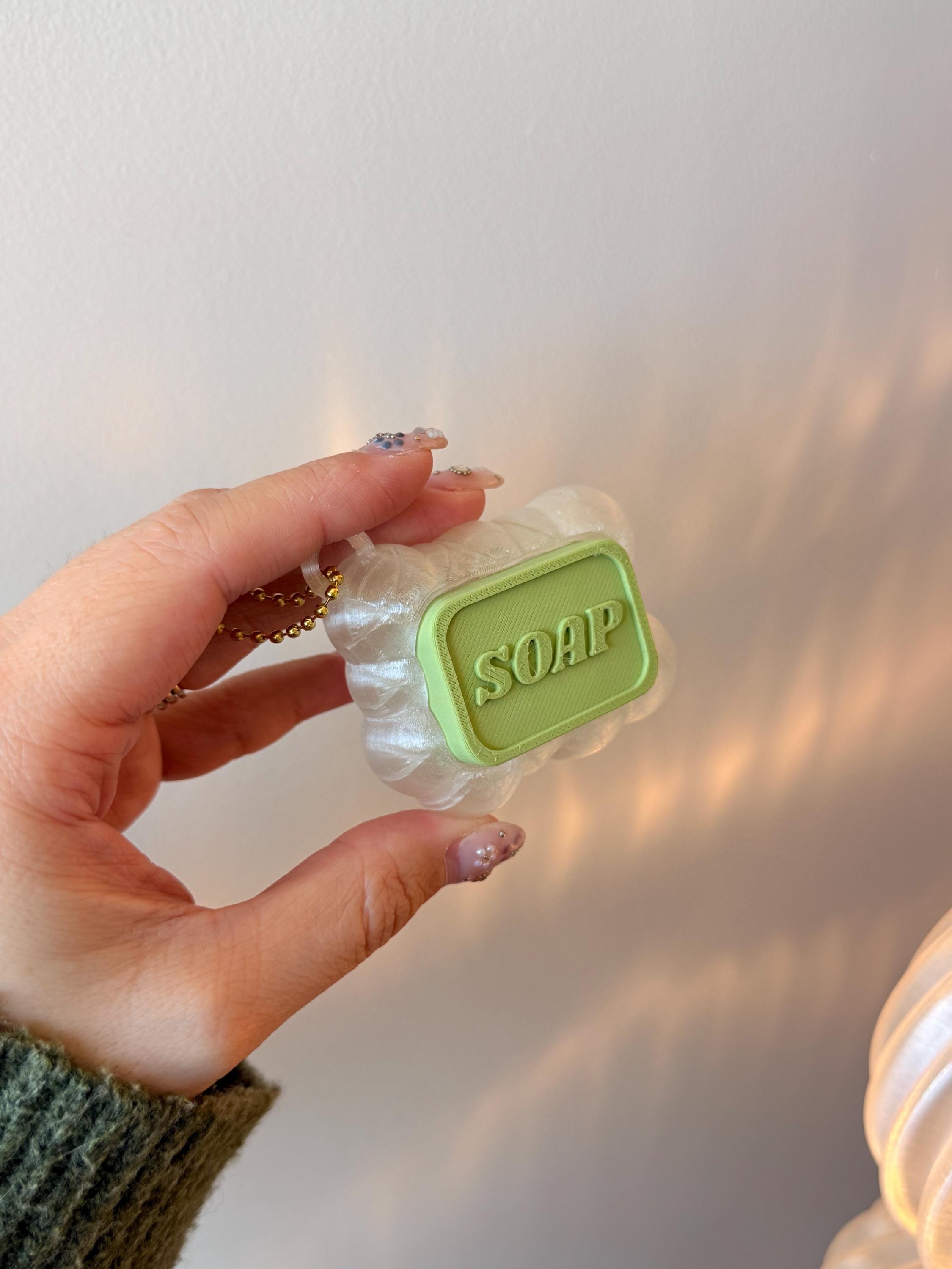 Soap Bar Clicker Fidget Keychain | 3D Printed Tactile Toy & Desk Accessory