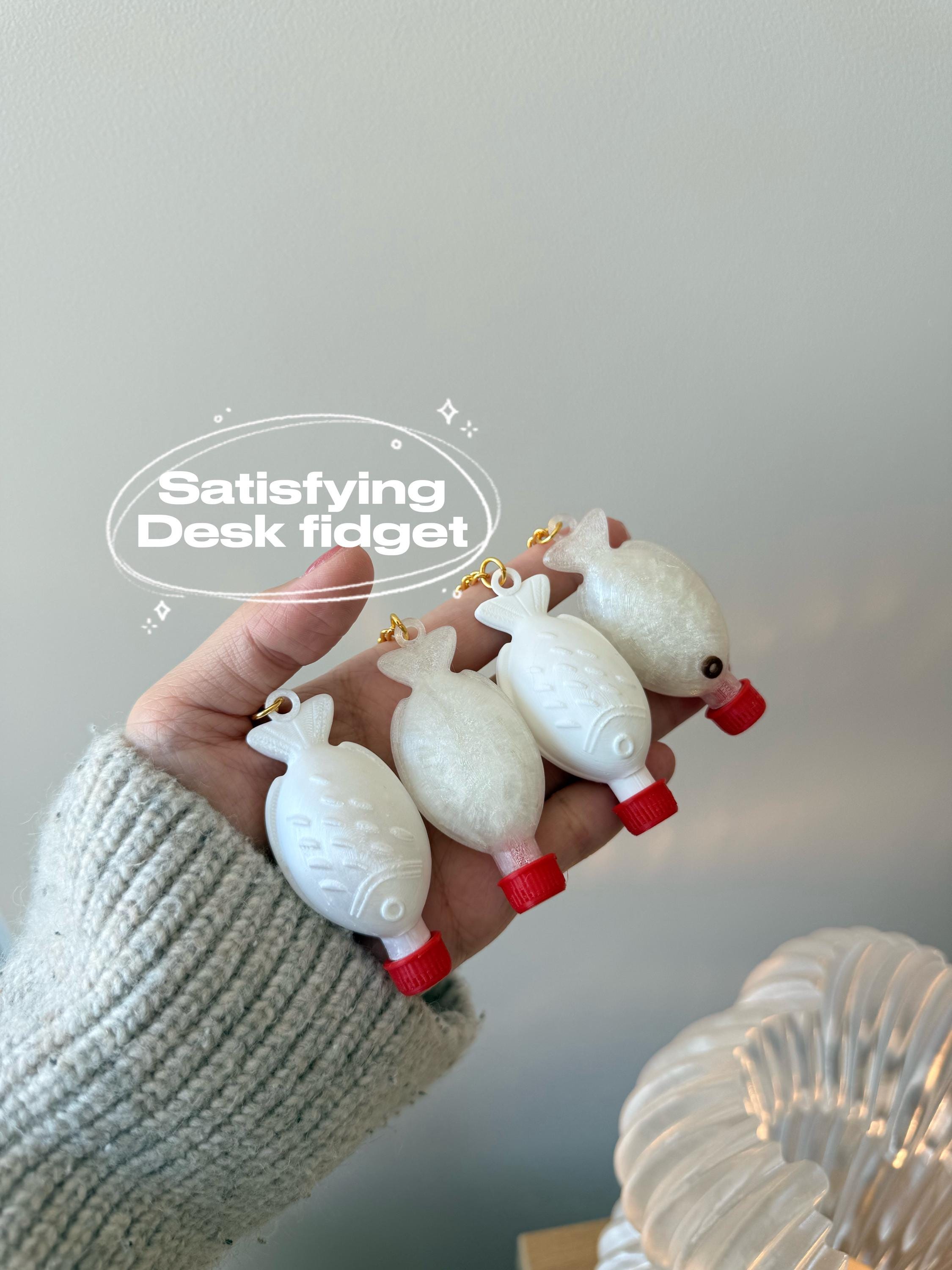 Soy Sauce Fish Bottle Keychain | 3D Printed Kawaii Desk Fidget Clicker