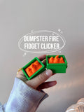 Dumpster Fire Clicker Fidget | Funny 3D Printed Stress Relief Clicker